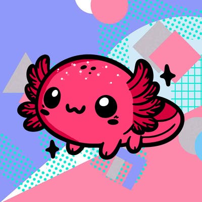 cute easy baby axolotl