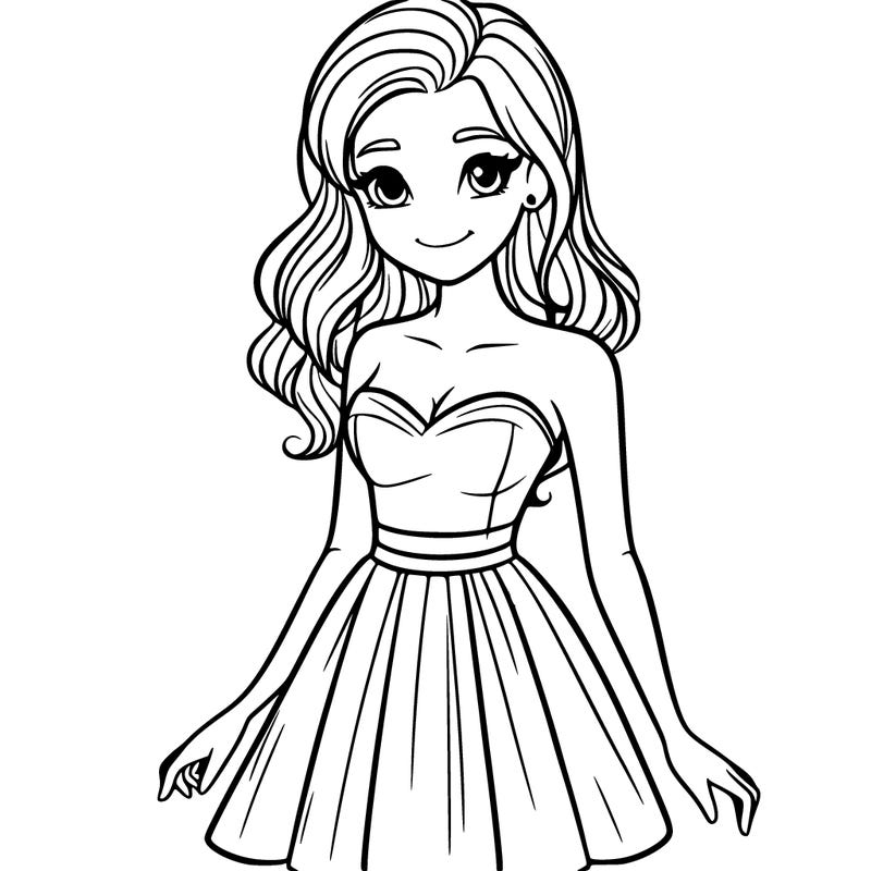 a beautiful teen girl in a dress