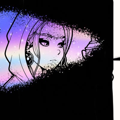 a realistic girl, spray painting