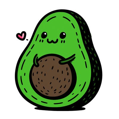 an avocado hugging an avocado