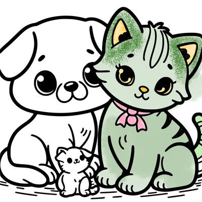 kitten and puppy