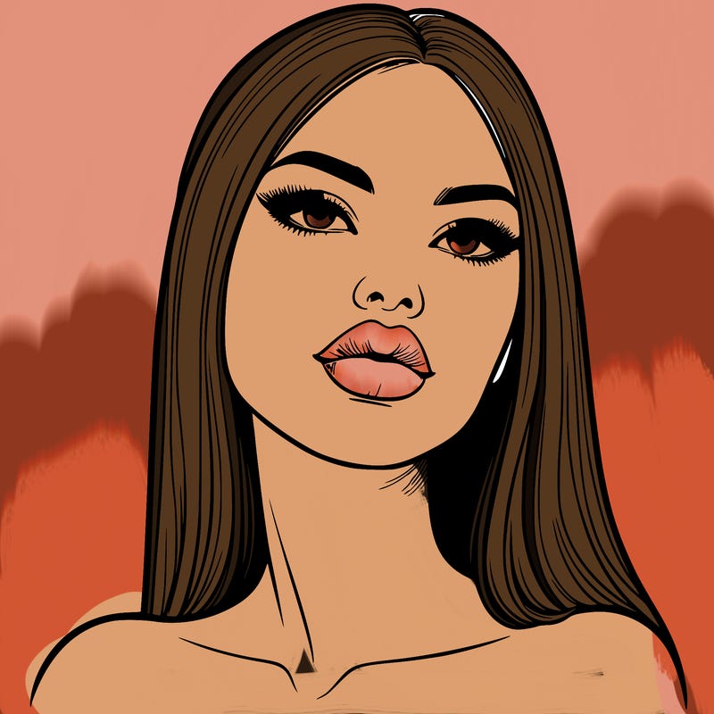 realistic woman with full lips