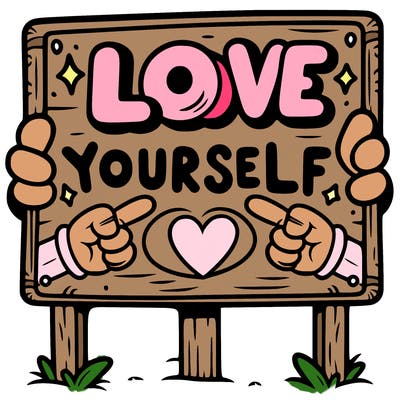 a sign where it is written: love yourself