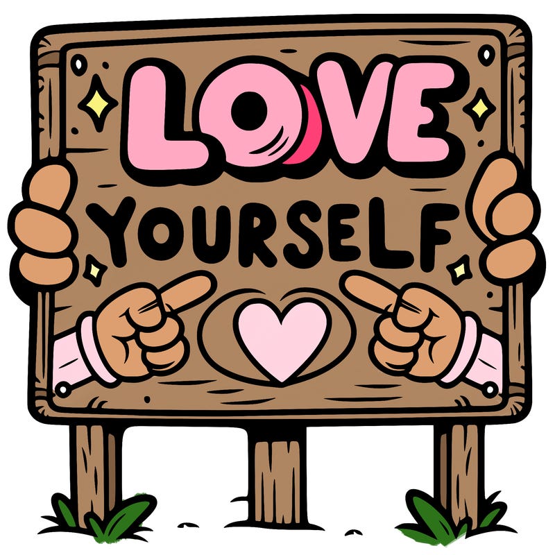 a sign where it is written: love yourself