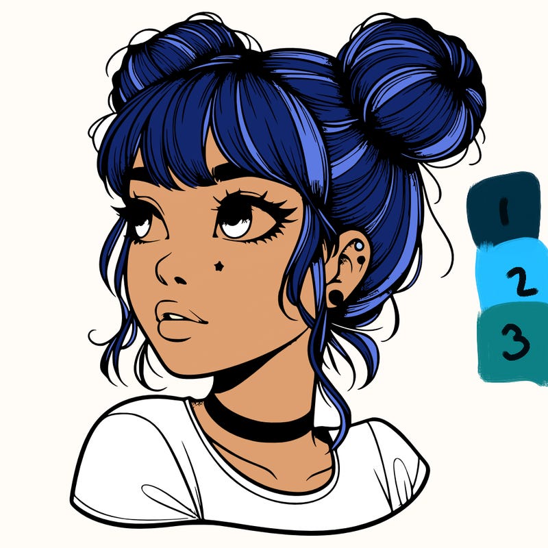 realistic girl with spacebuns