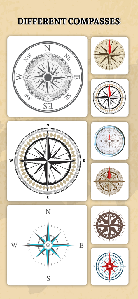 Precise digital compass GPS - A selection of different digital compass styles and designs