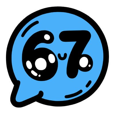 bubble that says 67