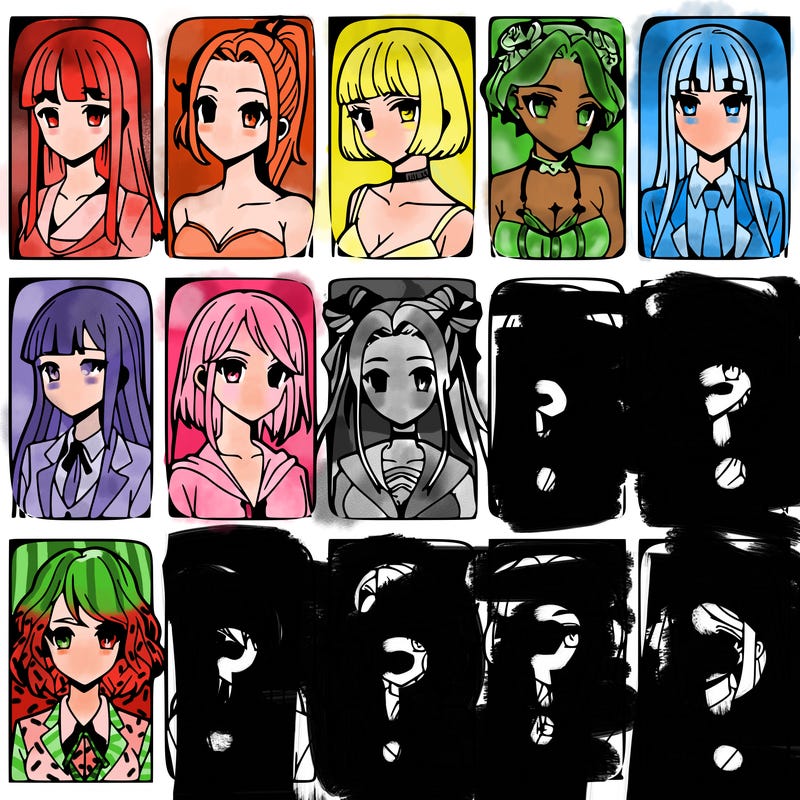 girls that look diffrent anime