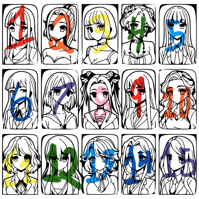 girls that look diffrent anime