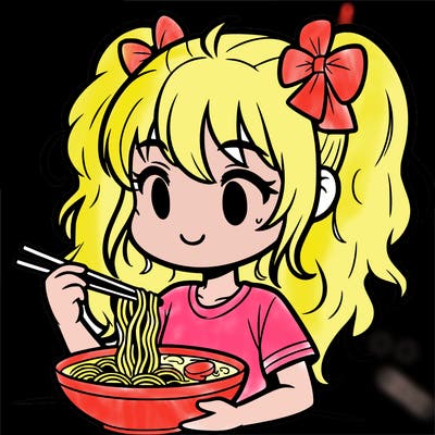 a girl eating ramen