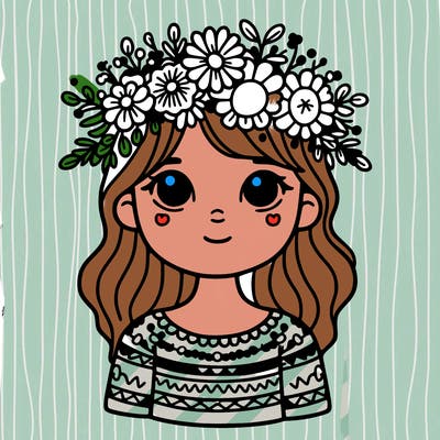 girl with flowers crown