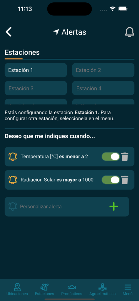 GlobalMet Agro - Anpassbare Wetterwarnungen in der GlobalMet Agro App für das Farm­management