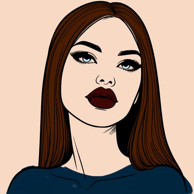 realistic woman with full lips