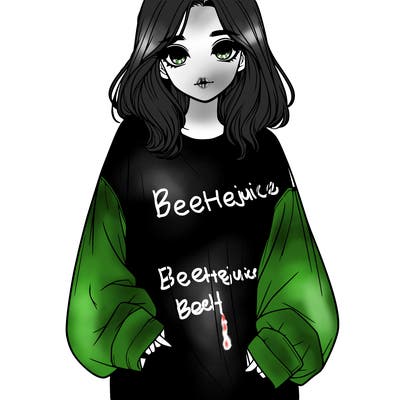 realistic girl in oversized shirt
