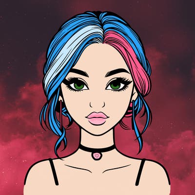 realistic girl with makeup on