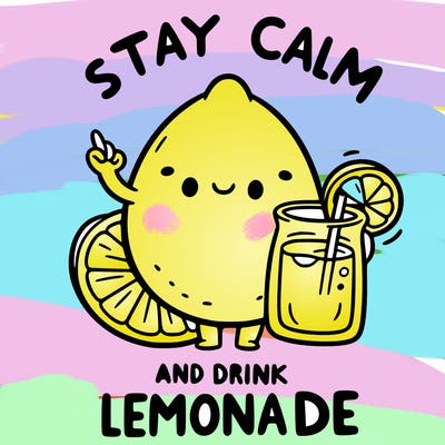 stay calm and drink lemonade