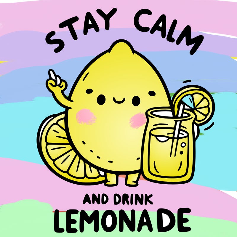 stay calm and drink lemonade