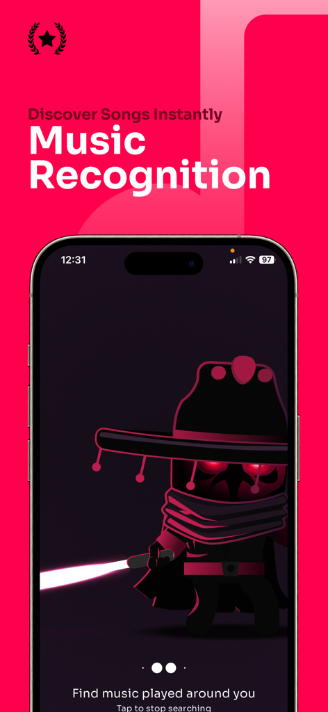 JB Music - JB Music app screen showing the music recognition feature for discovering songs instantly