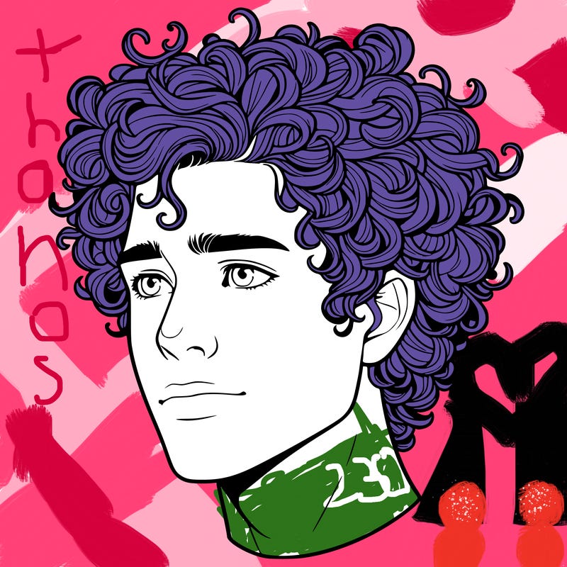 realistic guy with curly hair