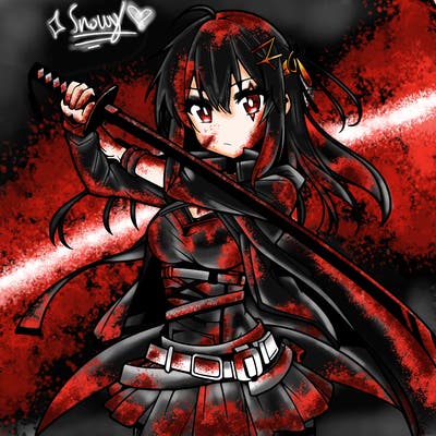 anime girl with sword in cool pose