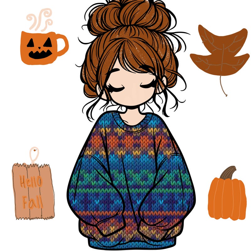 girl with baggy sweatshirt and messy bun