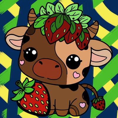 cute strawberry cow