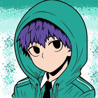 manga character with a hoodie