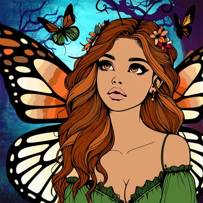 butterfly fairy realistic girl