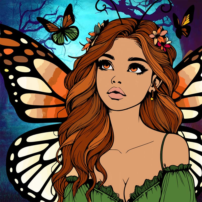 butterfly fairy realistic girl