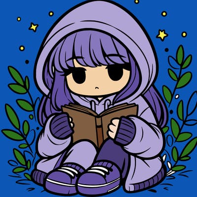 girl in oversized hoodie reading a book