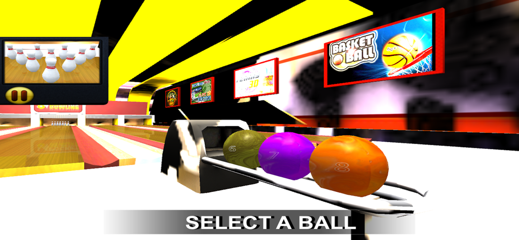 Pantalla de selección de bolas de bolos en Pocket Bowling 3D