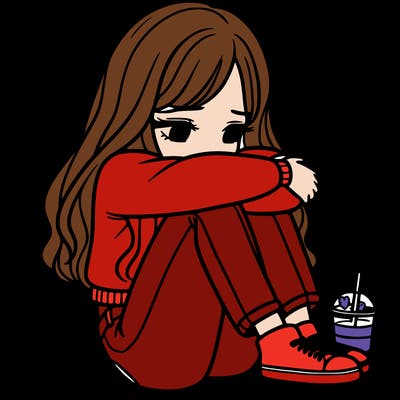a girl  after a breakup