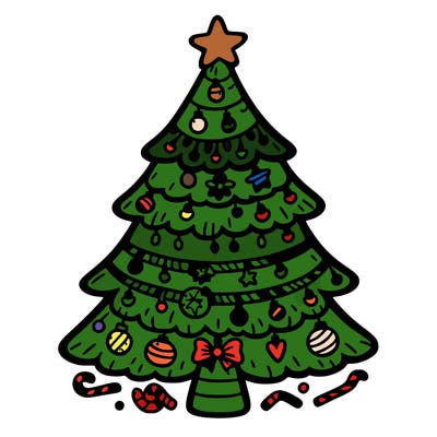 christmas tree with lots of details