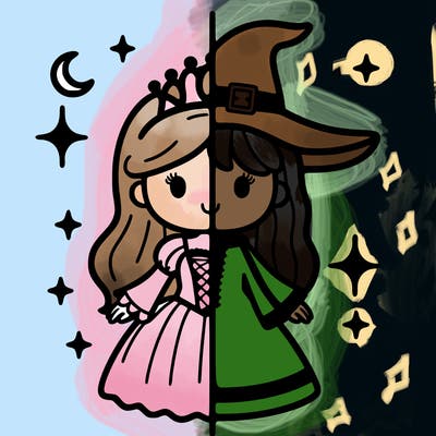 split princess and witch