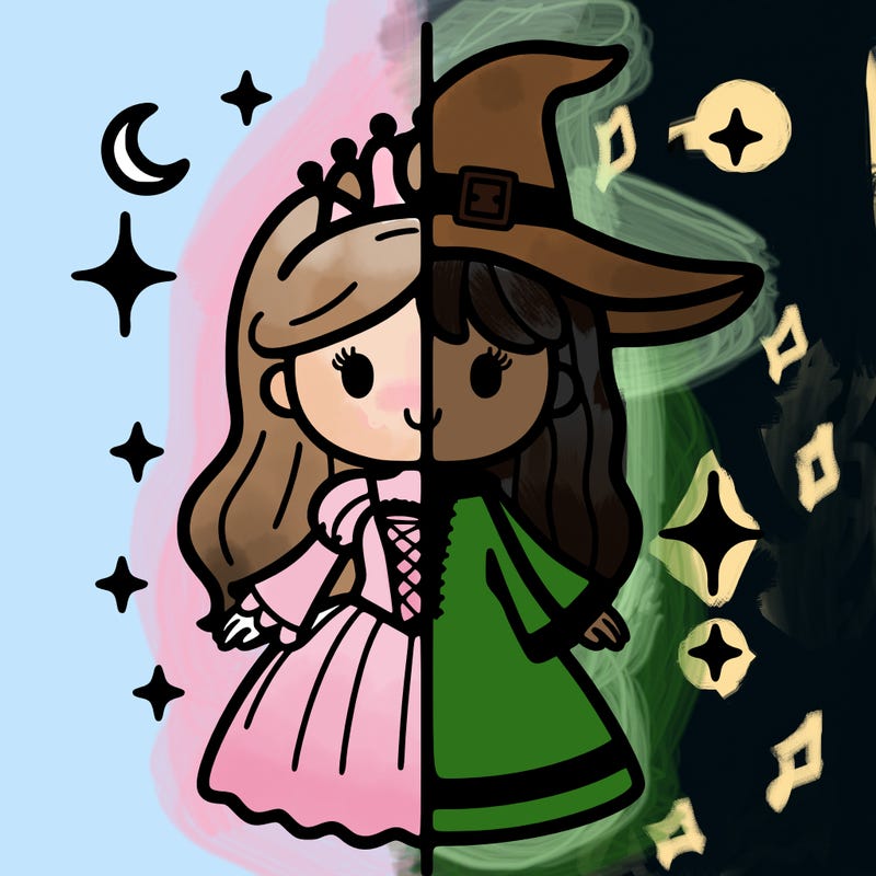 split princess and witch