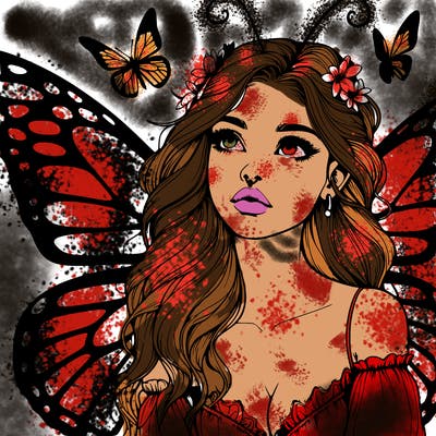 butterfly fairy realistic girl