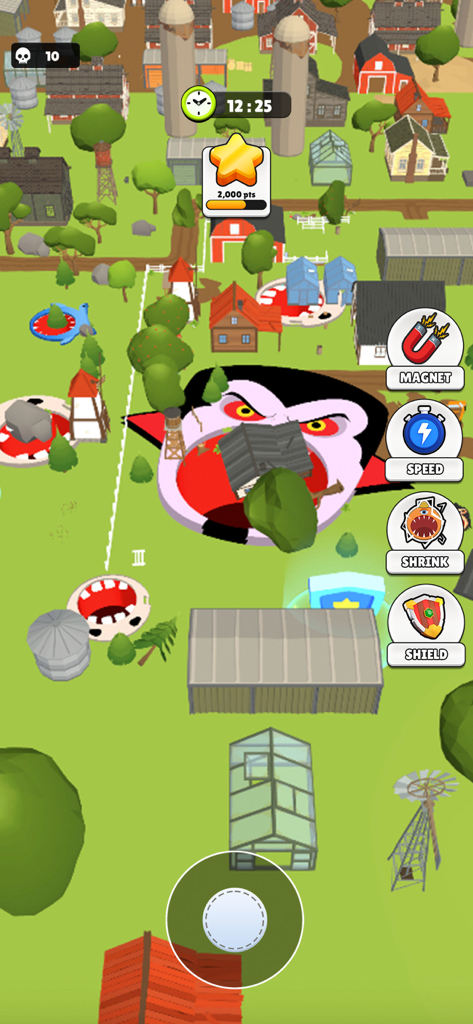 Black Sink hole Zone Game 3D - A large vampire sinkhole swallowing a house and trees in a 3D farm environment