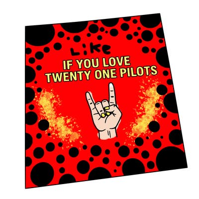dots on the background and it says like if you love twenty one pilots🤘