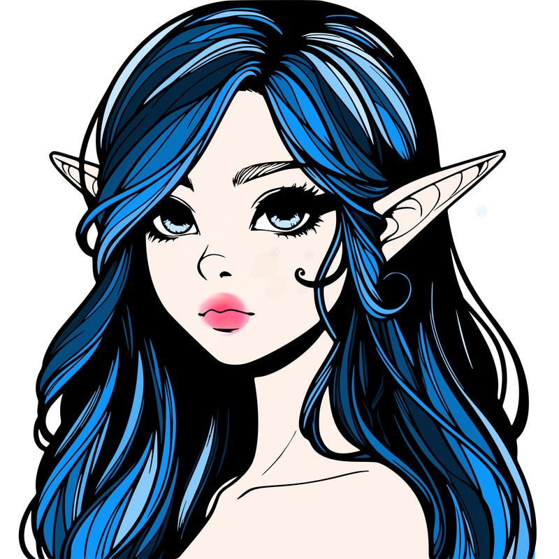 elf girl realistic dark fantasy