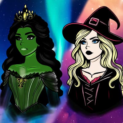 princess and witch realistic