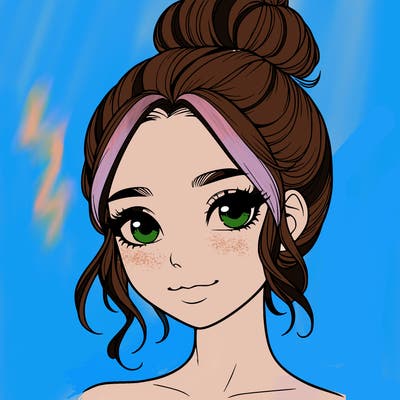 realistic pretty girl with hair in bun