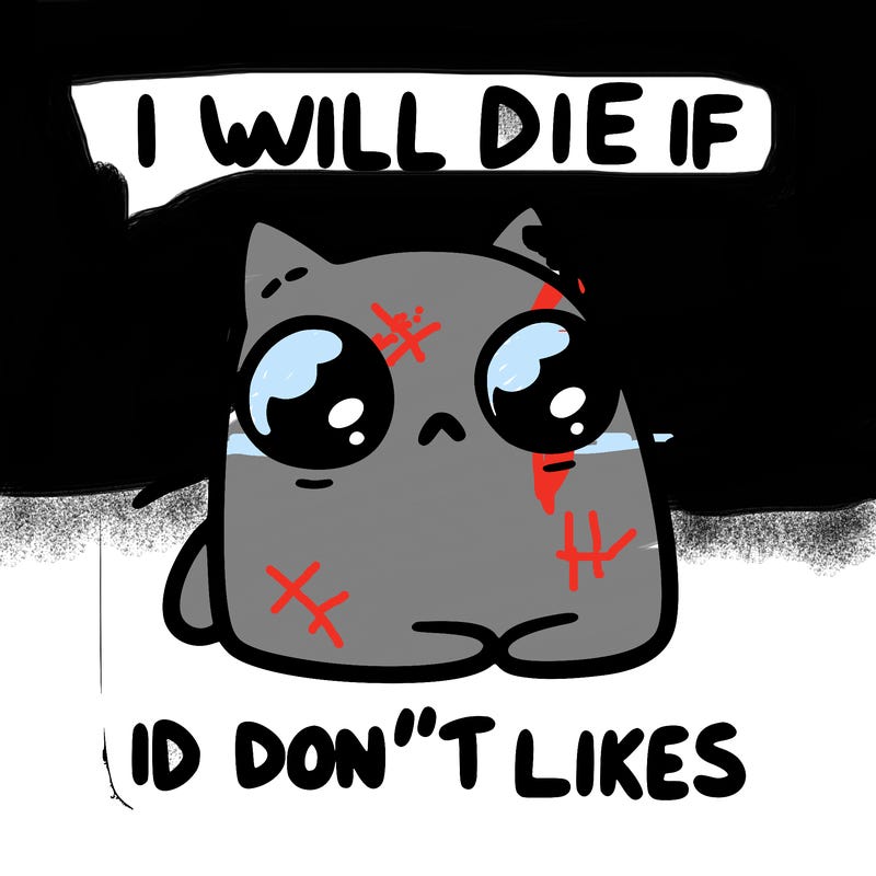 a cat that will die if we don’t get 10 likes