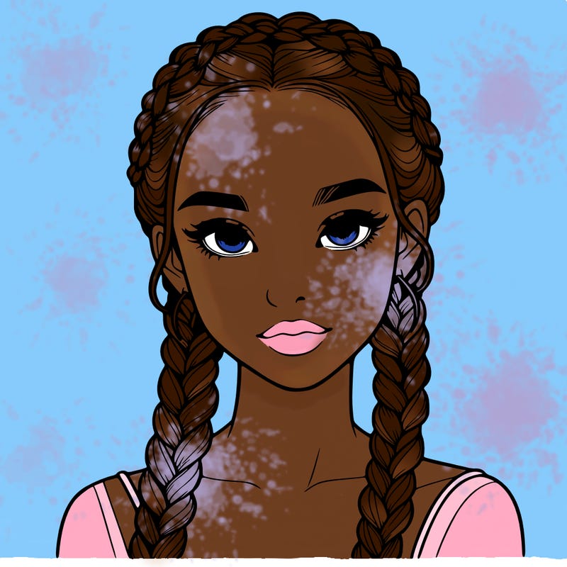 realistic girl with braids