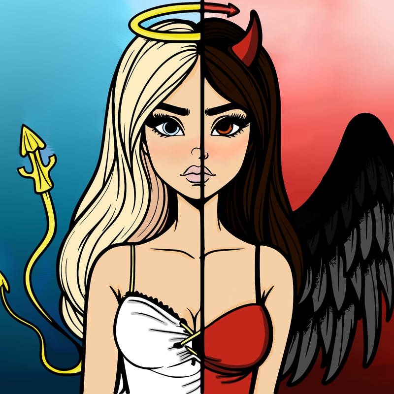 devil vs angel realistic girl