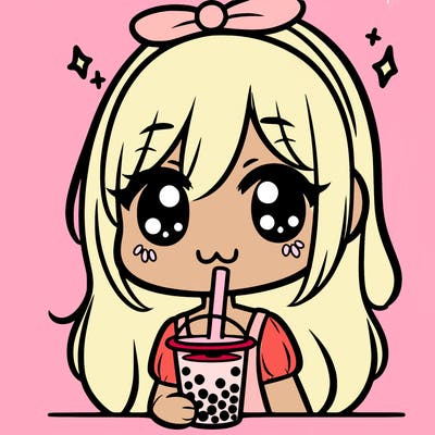 girl drinking boba