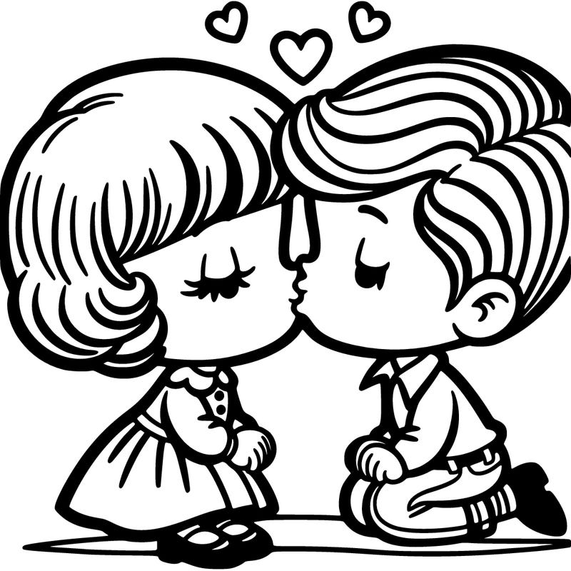 boy and girl kissing