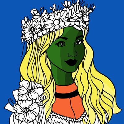 girl with flowers crown