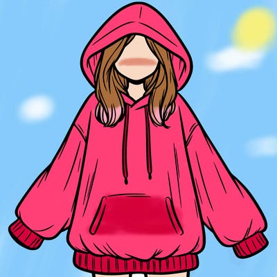 girl in oversized hoodie