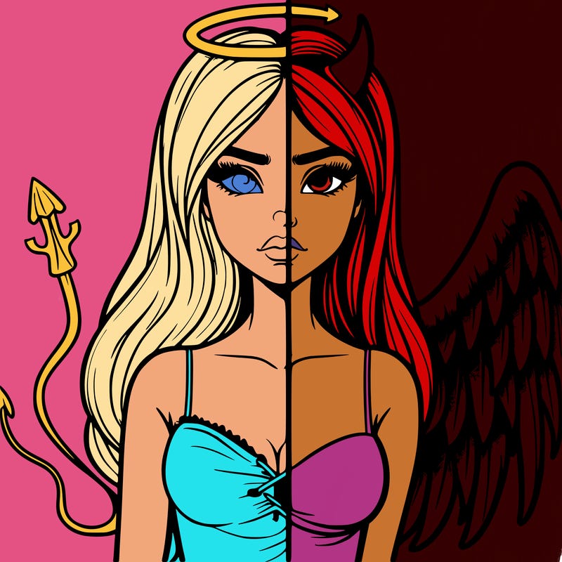 devil vs angel realistic girl