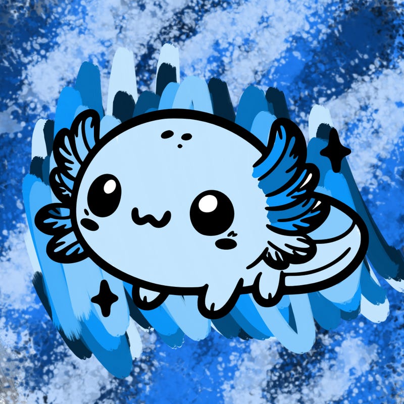 cute easy baby axolotl